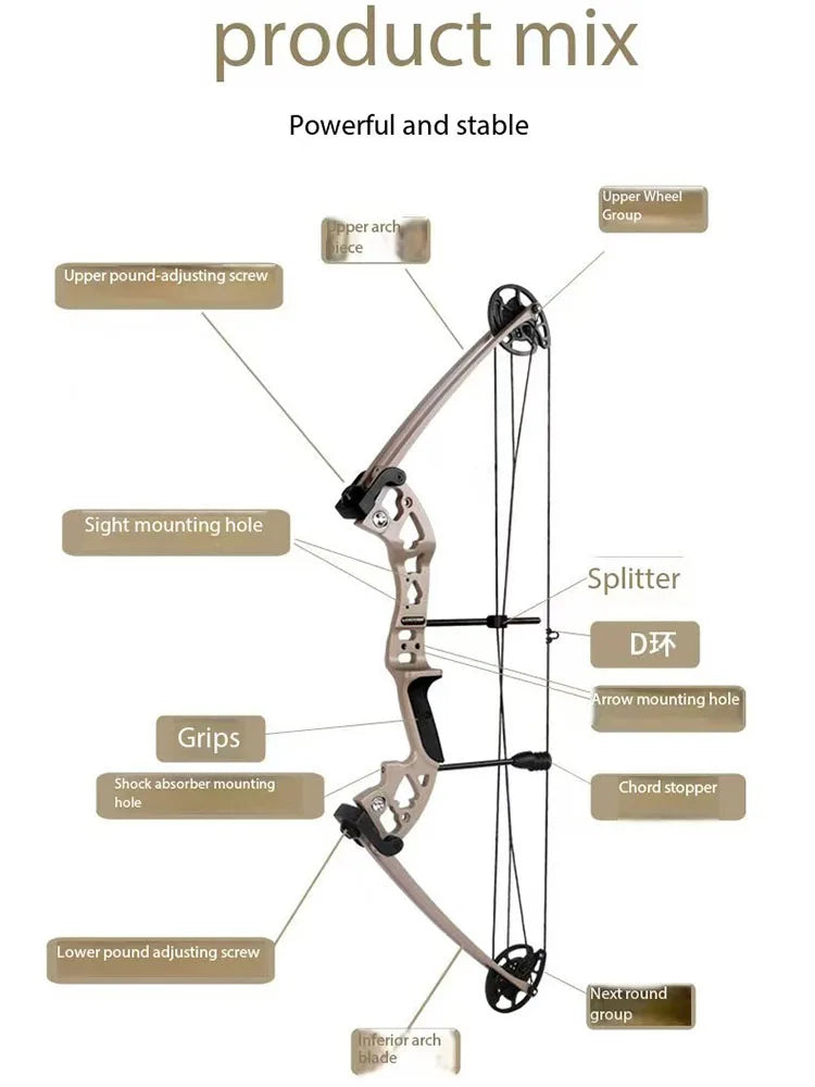 Dual Purpose Steel Ball Composite Bow and Arrow, Adult High-Precision Slingshot