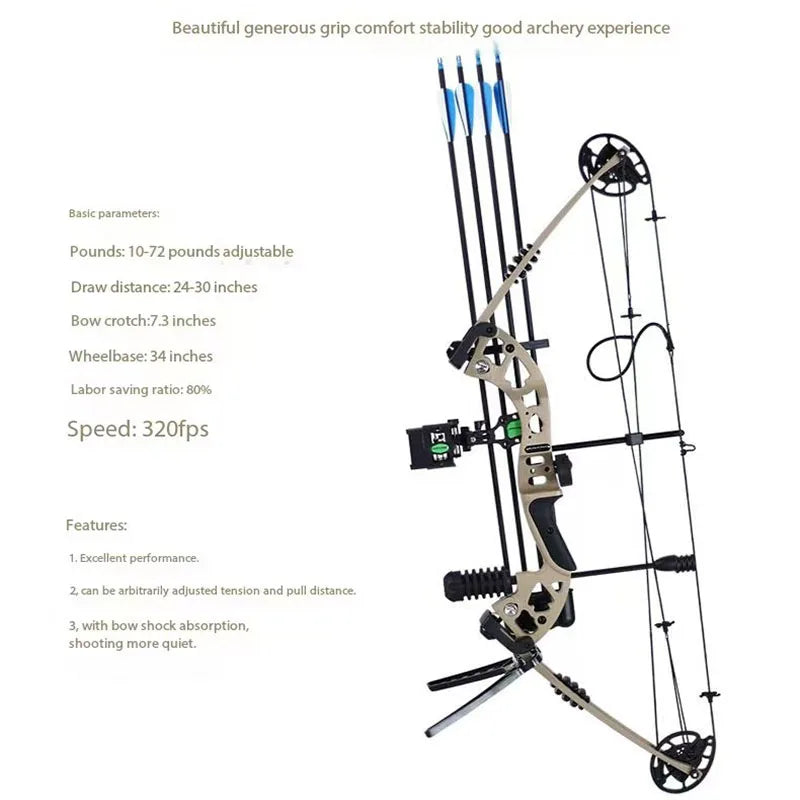 Dual Purpose Steel Ball Composite Bow and Arrow, Adult High-Precision Slingshot