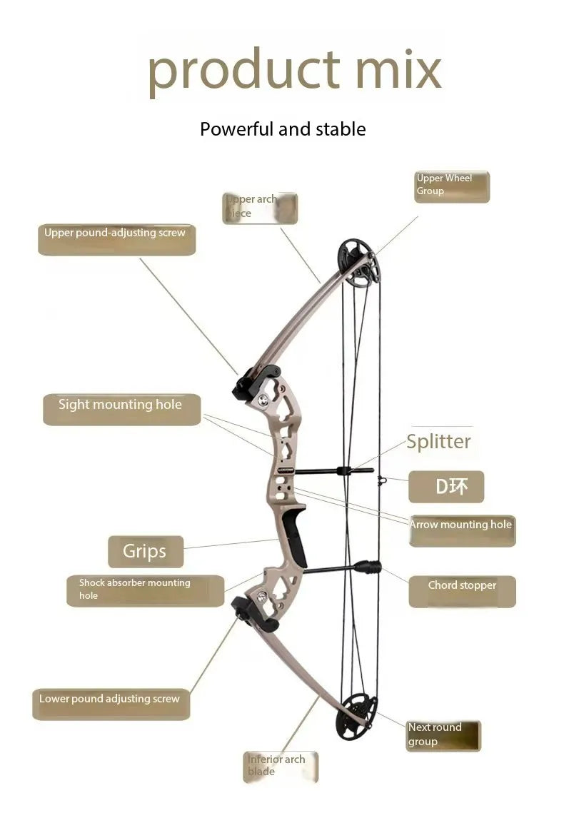 Dual Purpose Steel Ball Composite Bow and Arrow, Adult High-Precision Slingshot