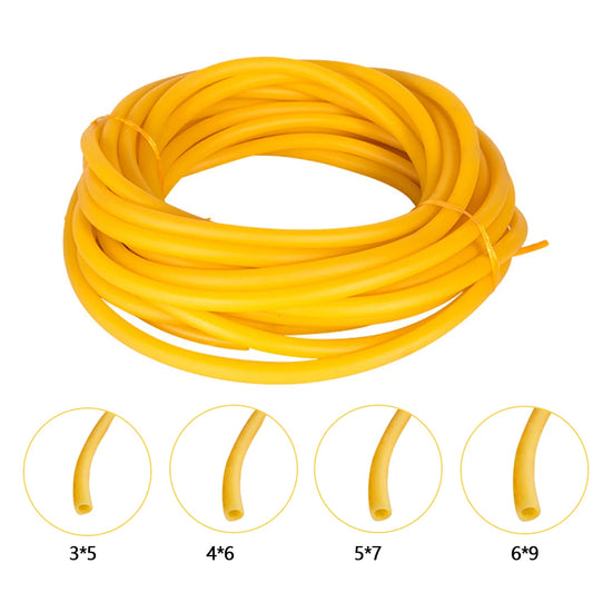 5M Nature Latex Rubber Hoses 3 ~ 9mm Rubber Bands Yellow Slingshot Catapult